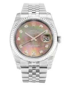 Men Rolex Datejust Pearl Black-Diamond Dial 116234