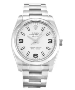 Men Rolex Air-King White Quarter Arabic 114200