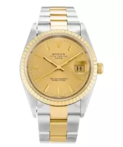 Men Rolex Oyster Perpetual Date 34mm Champagne 15223