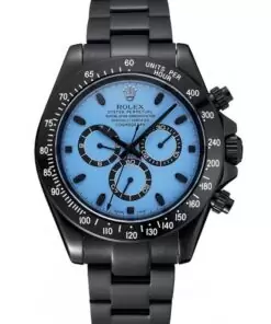 Men Rolex Cosmograph Daytona Blue And Black Dial Black Stainless Steel Case And Bracelet 1454250