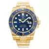 Men Rolex Submariner Blue Dial Gold 116618LB