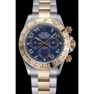 Men Rolex Cosmograph Daytona Blue Dial Two Tone Stainless Steel Bracelet 1454246