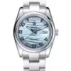 Men Rolex Day-Date Polished Silver Bezel White Dial 7470