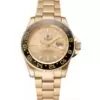 Men Rolex GMT Master II Gold Dial Black Bezel Gold Case And Bracelet 1453749