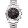 Men Rolex Daytona Stainless Steel Bracelet Black Dial 80296