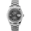 Men Rolex DateJust Polished Stainless Steel Bezel Grey Dial 42000