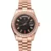 Men Rolex Day-Date Diamonds And Rubies Black Dial Rose Gold Bracelet 1454102