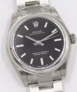 Swiss Rolex Oyster Perpetual Black Dial Stainless Steel Case And Bracelet SRL20798